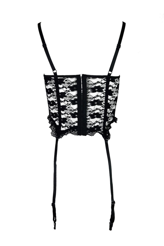 Keeping Secerts Garter Strap Lace Bustier Top Top EDGE 