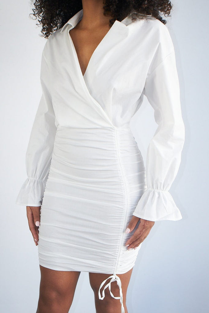 Camilla Shirt Dress - Off White - KNOWSTYLE - EDGE - EDGEONLINESTORE