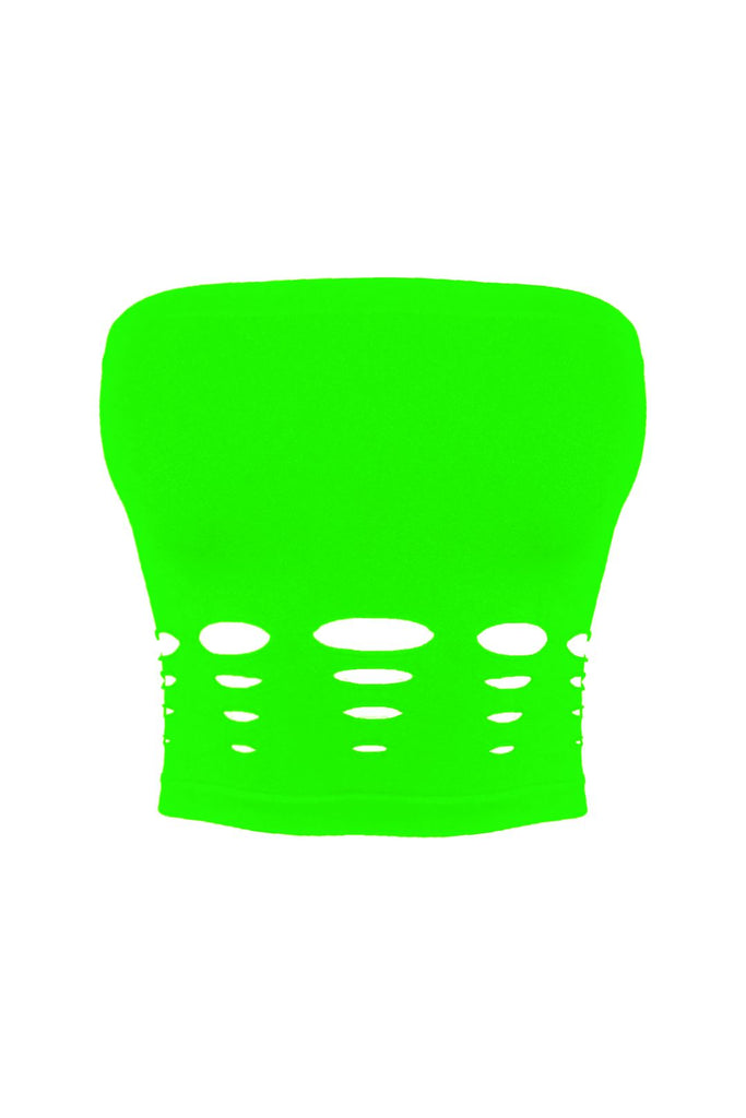 Electricity Cut Out Tube Top - Neon Green -EDGEbyKS