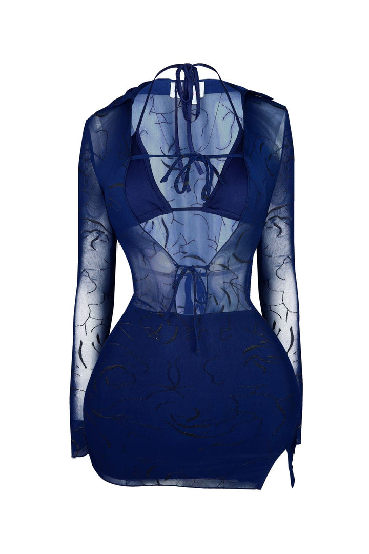 Haven Mesh Bralette Babydoll Dress DRESS EDGE Small Blue 