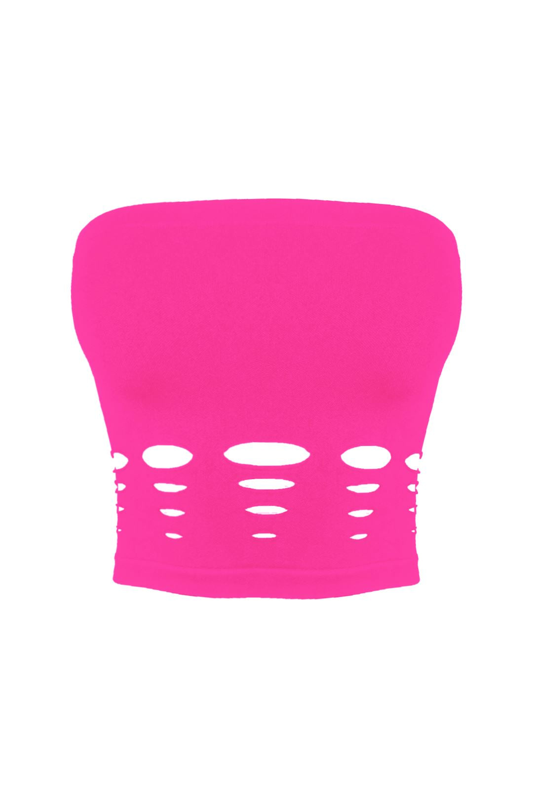 Electricity Cut Out Tube Top - Hot Pink -EDGEbyKS