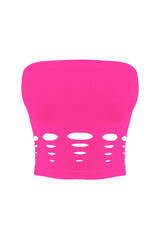 Electricity Cut Out Tube Top - Hot Pink -EDGEbyKS