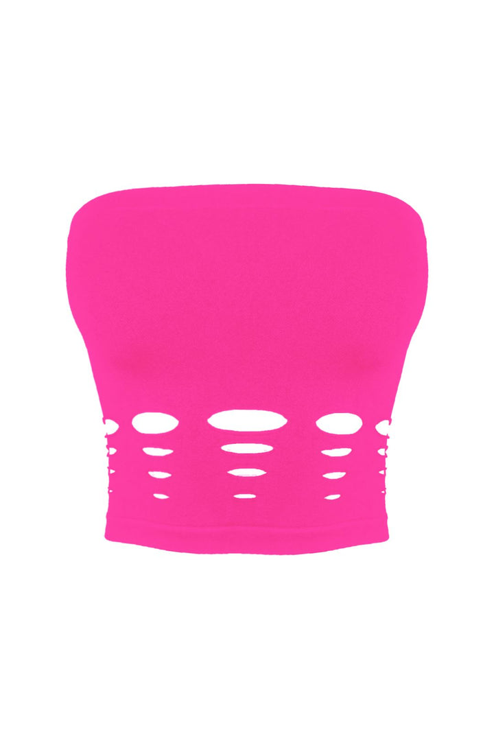 Electricity Cut Out Tube Top - Hot Pink -EDGEbyKS