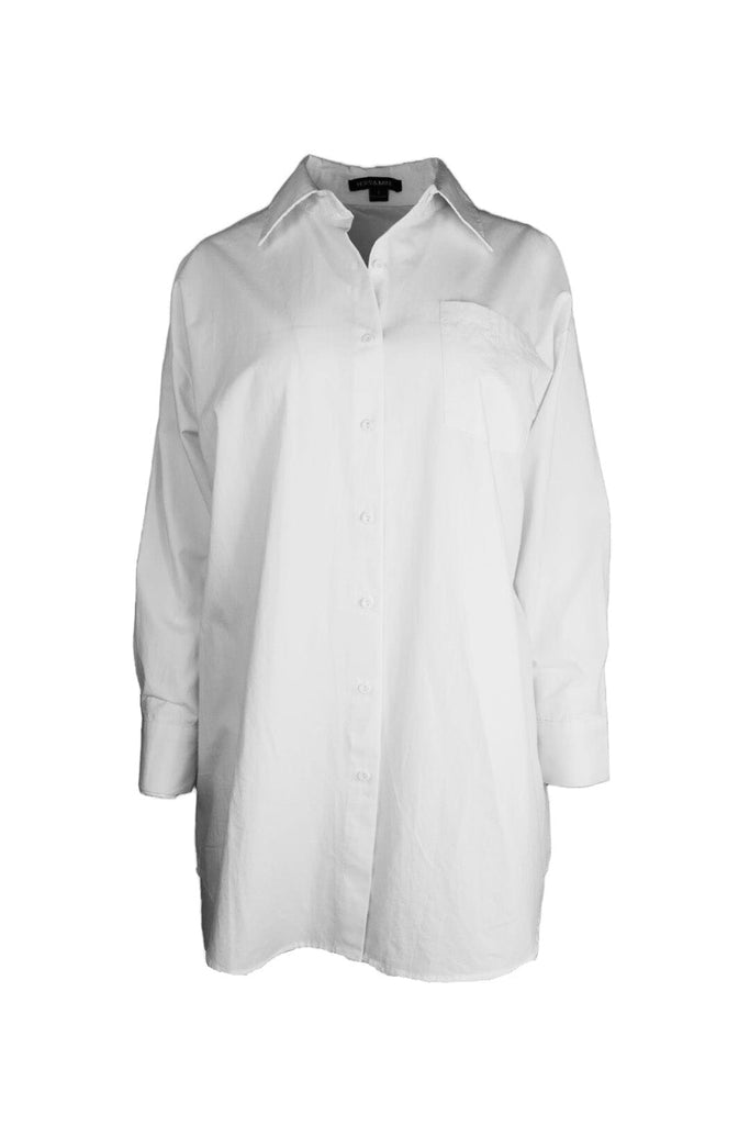 Paparazzi Oversized Button Down Shirt Top KNOWSTYLE Medium White 