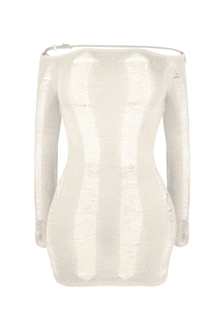 Zion Long Sleeve Mini Dress - Oatmeal - EDGEbyKS
