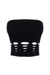 Electricity Cut Out Tube Top - Black -EDGEbyKS