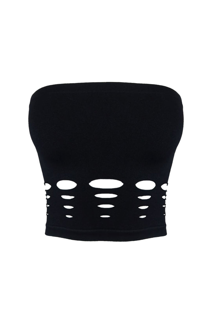 Electricity Cut Out Tube Top - Black -EDGEbyKS