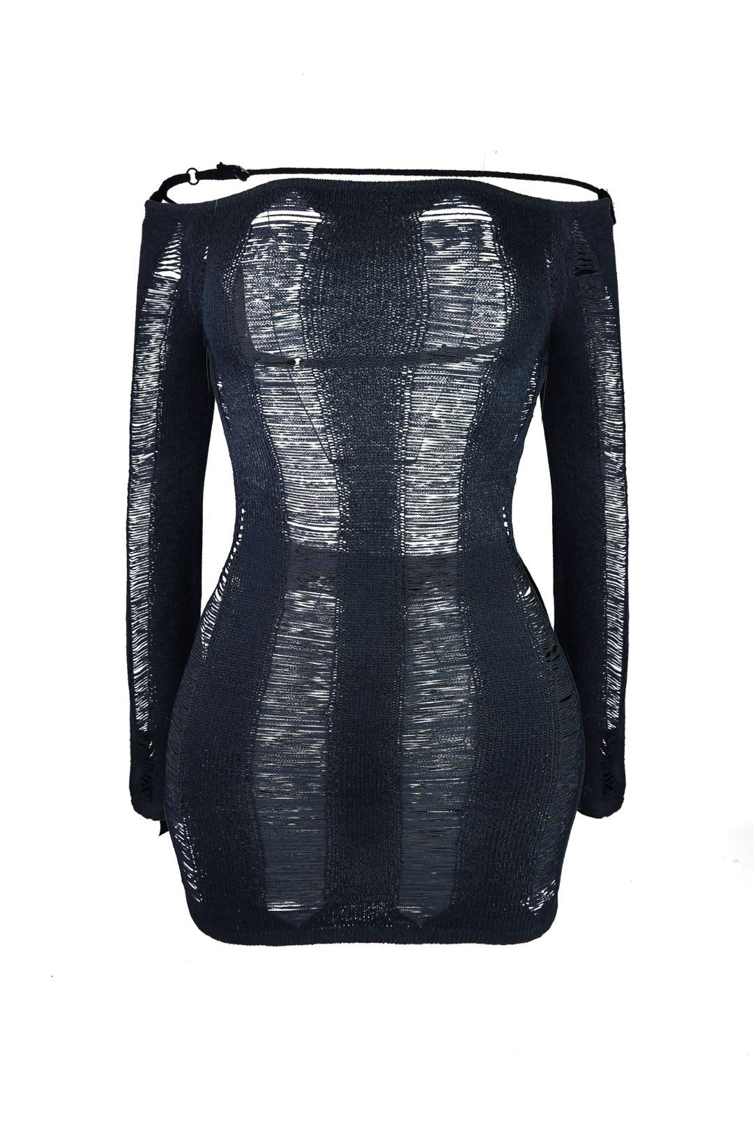 Zion Long Sleeve Mini Dress - Black - EDGEbyKS