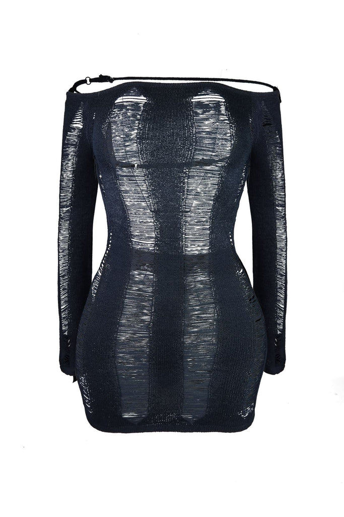 Zion Long Sleeve Mini Dress - Black - EDGEbyKS