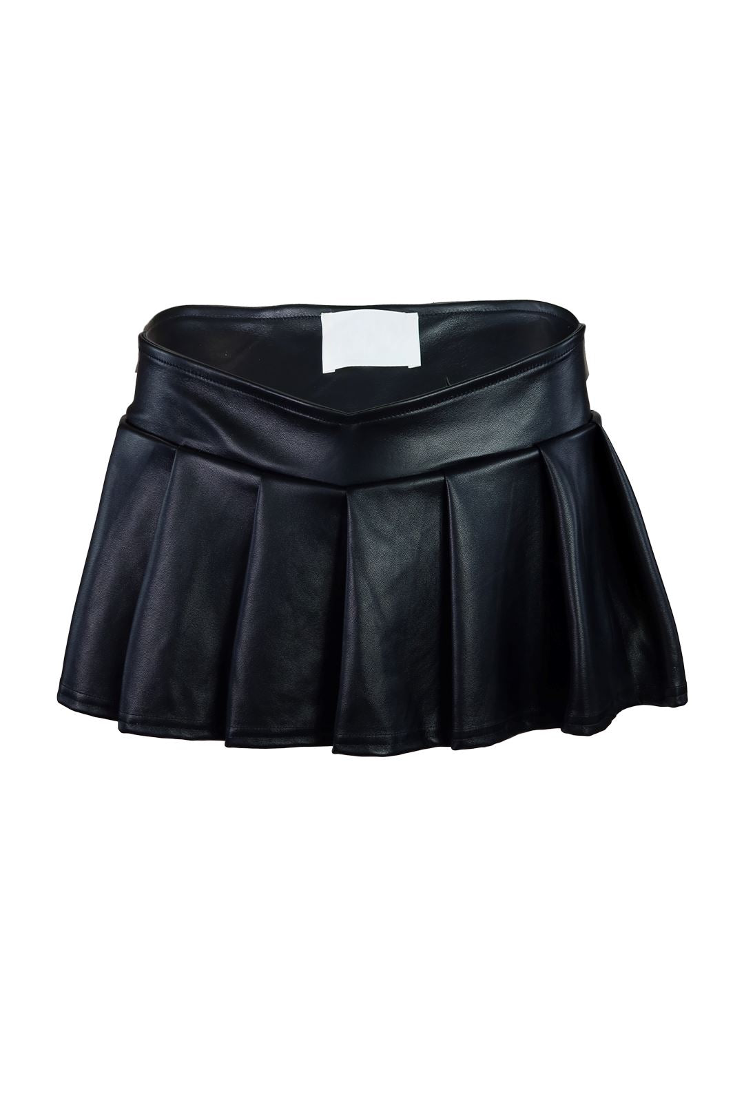 I know It Low Rise Pleated PU Skirt