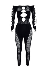 Candice Hallow Out Pearl Off Shoulder Jumpsuit jumpsuit EDGE 