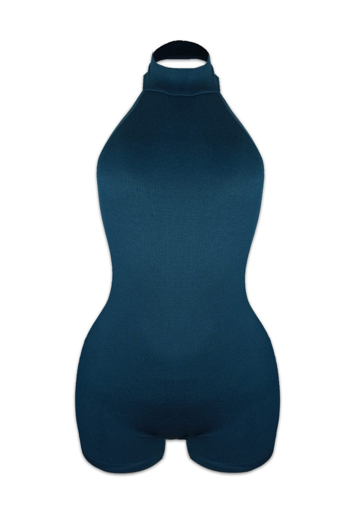 Soft Smooth Open Back Romper - Teal - EDGEbyKS