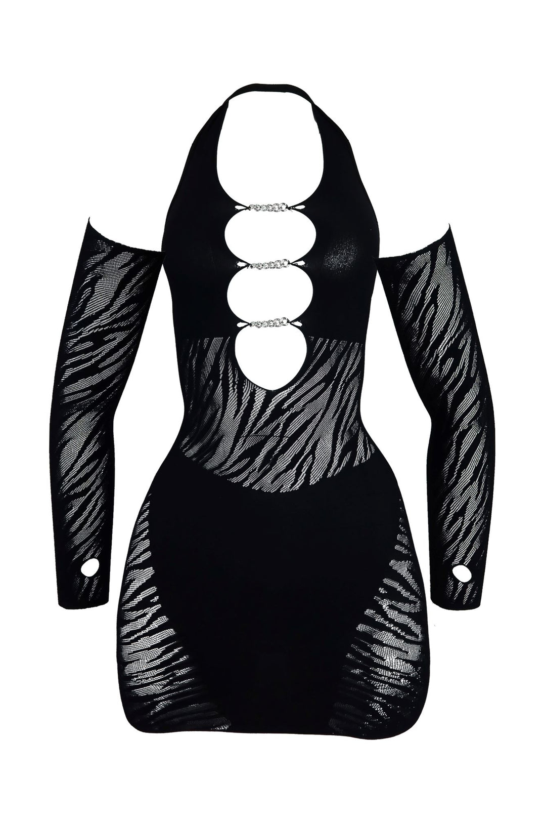 Buffy Hallow Out Halter Dress With Gloves Dress EDGE 
