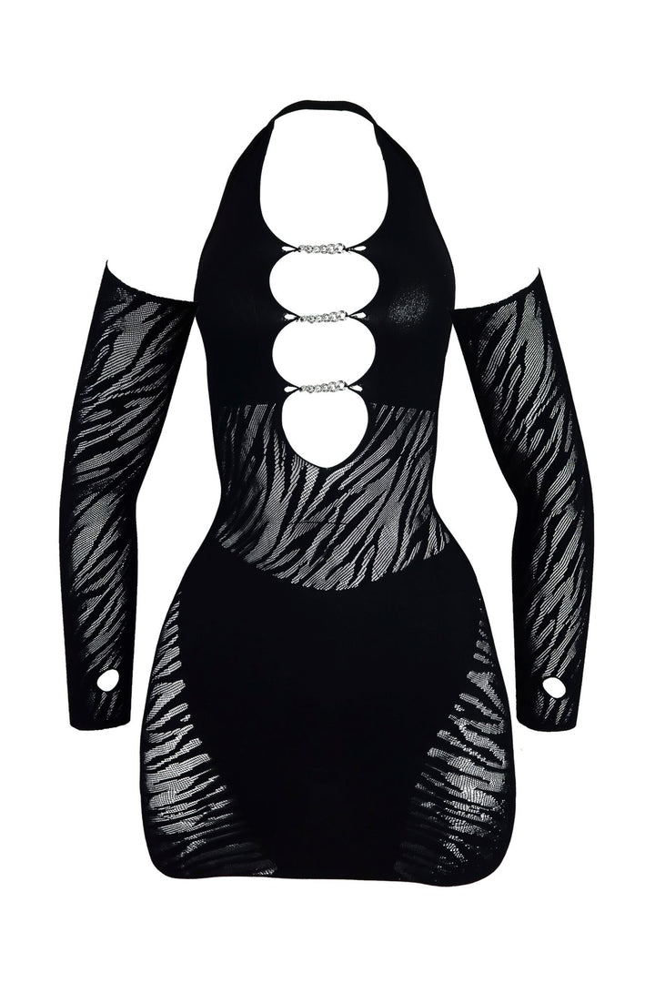 Buffy Hallow Out Halter Dress With Gloves Dress EDGE 