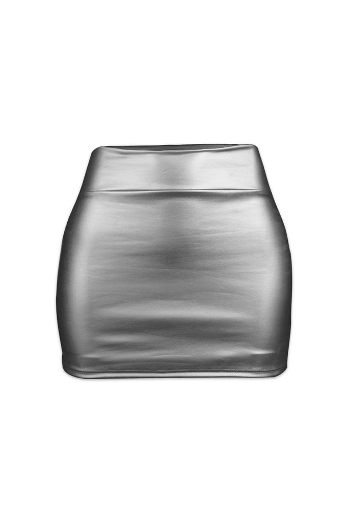Halo Low Rise Mini Skirt - Silver - EDGEbyKS