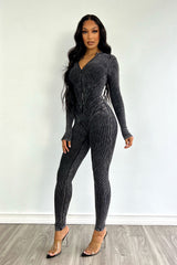Fallon Mineral Washed Stitch Out Jumpsuit Rompers + Jumpsuits EDGE 