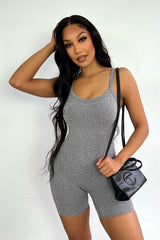 Odessa Mineral Washed Basic Romper Rompers + Jumpsuits EDGE Small/Medium Heather Grey 