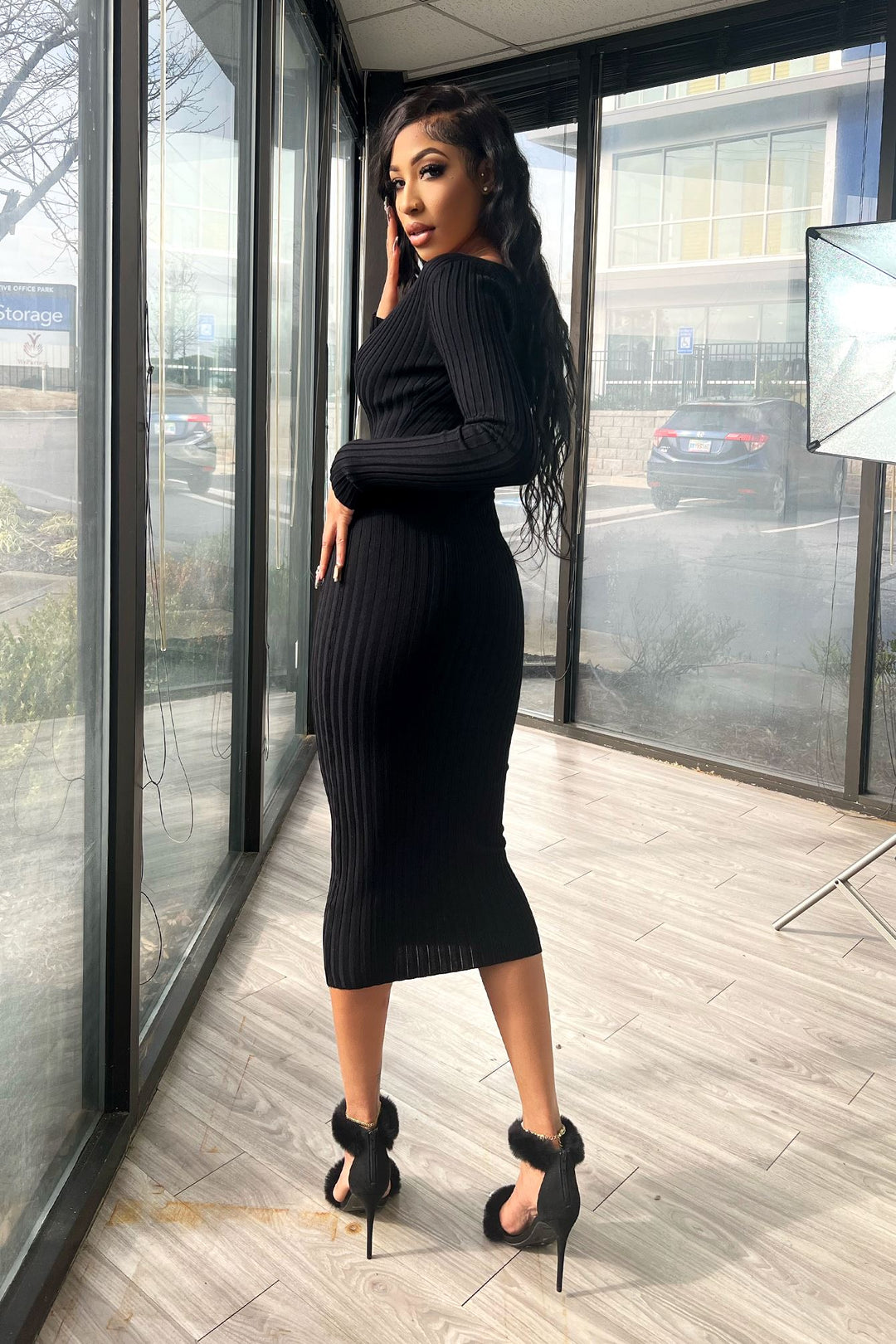 Louis Ribbed Midi Dress with Bra SET Dresses EDGE 