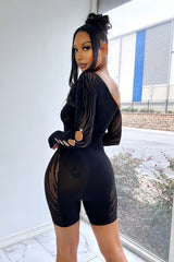 Dixie Hallow Out Off Shoulder Cutout Romper Rompers + Jumpsuits EDGE 
