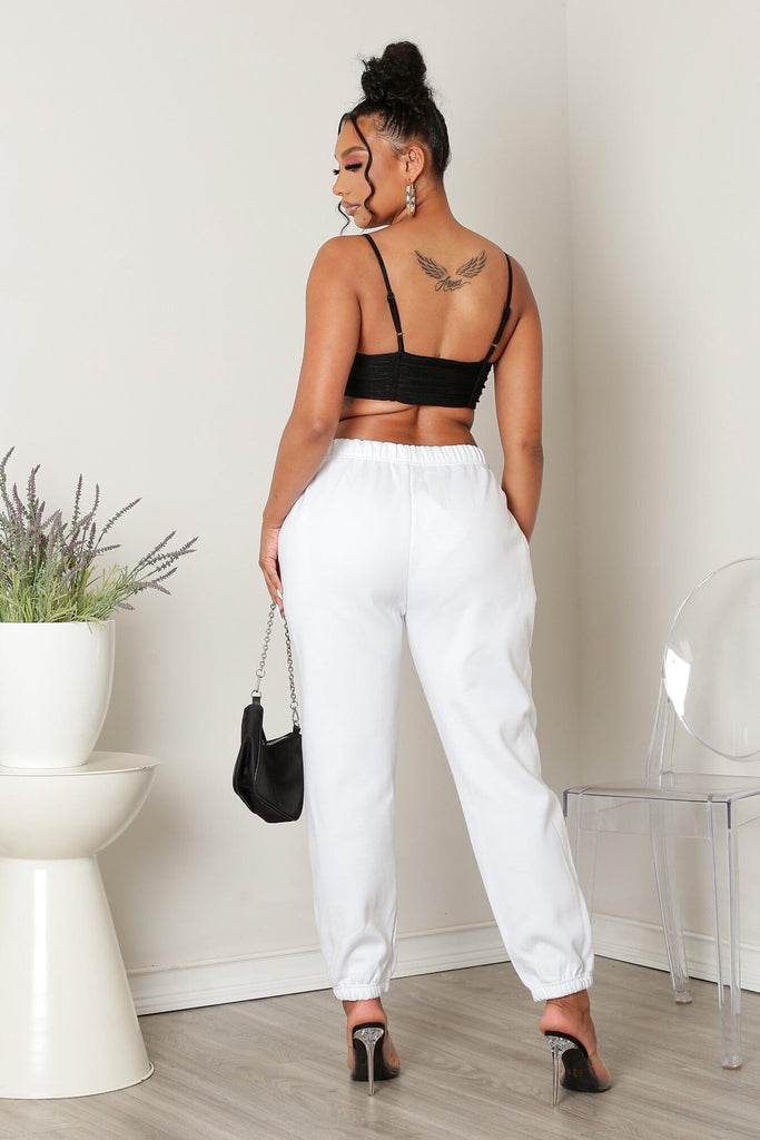 To Be Young Sweat Jogger Pants - White - KNOWSTYLE - EDGE - EDGEONLINESTORE