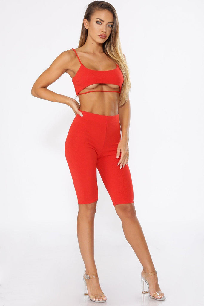 Under The City High Waisted Shorts - Red - KNOWSTYLE - EDGE - EDGEONLINESTORE