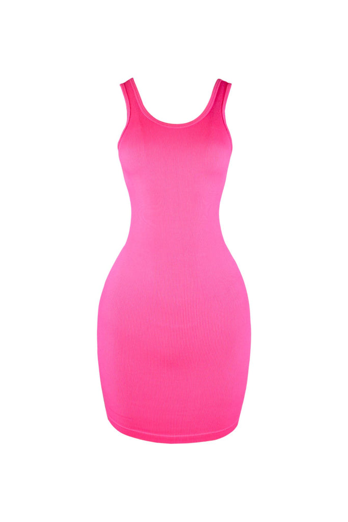 Hera Seamless Tank Mini Dress DRESS EDGE Small/Medium Neon Pink 