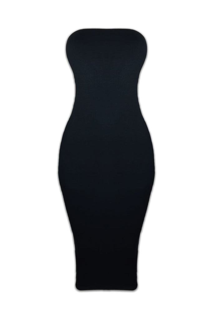Karolina Basic Tube Midi Dress - Black - EDGEbyKS