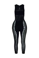 Valentina Hallow Out Sleeveless Jumpsuit Rompers + Jumpsuits EDGE 