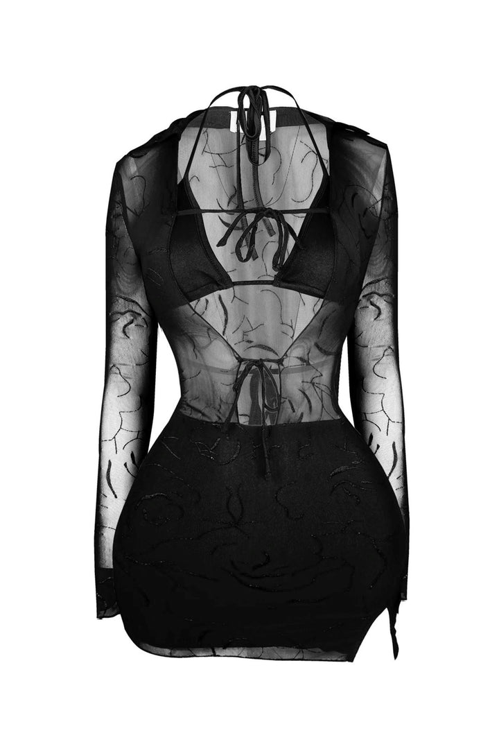 Haven Mesh Bralette Babydoll Dress DRESS EDGE Small Black 
