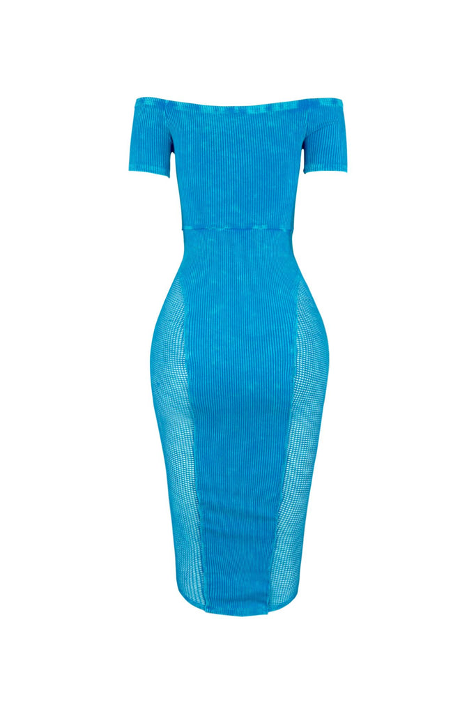 Bluebell Mineral Washed Off Shoulder Maxi Dress DRESS EDGE 