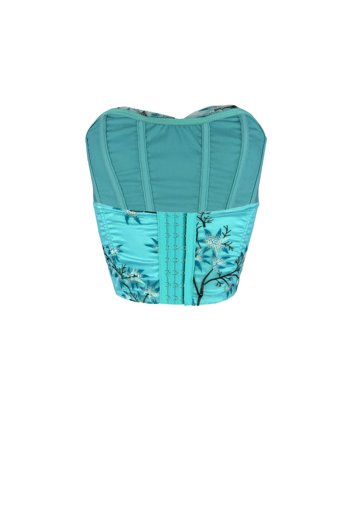 Floral Embroidered Mesh Slim Fit Tube Corset Top at Rs 1010.00