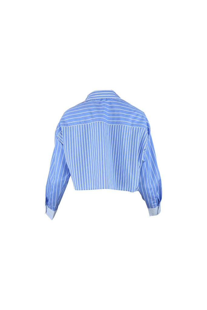 Dedication Striped Button Down Cropped Shirts Top Top EDGE 