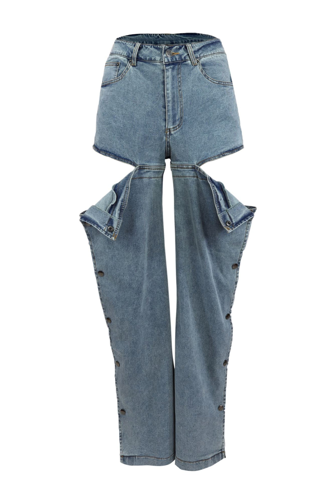 Jasper Side Cutout With Button Jeans jeans EDGE Small Denim 
