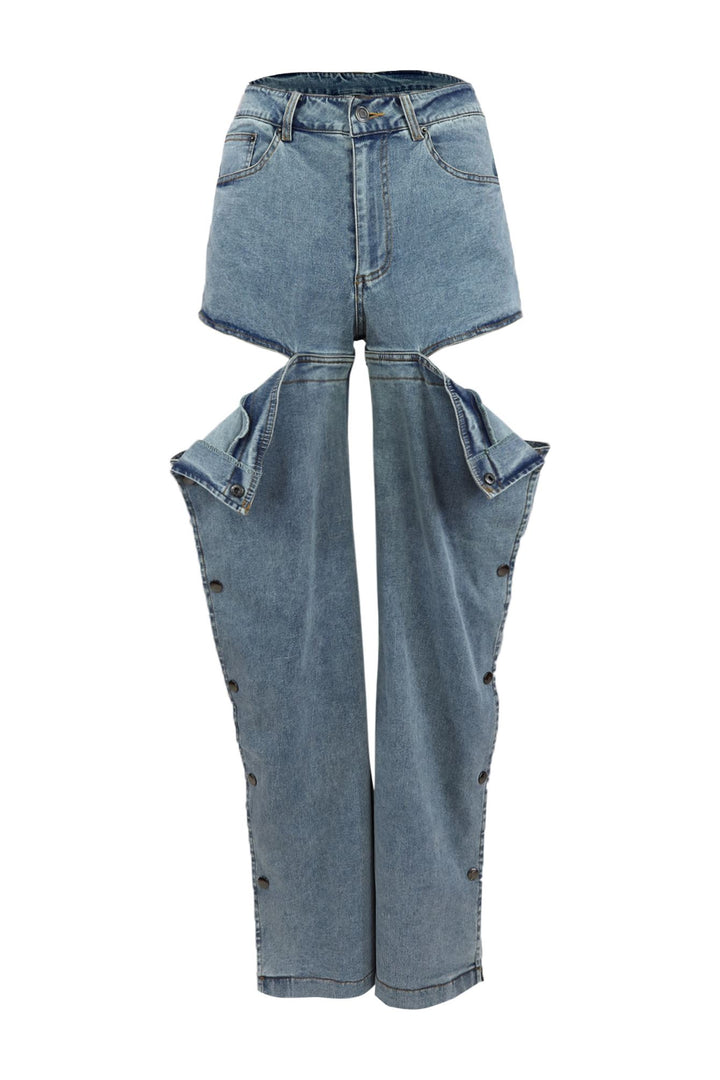 Jasper Side Cutout With Button Jeans jeans EDGE Small Denim 