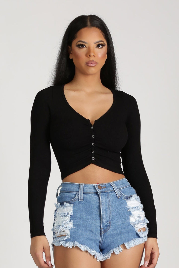 The Ocean Distressed Denim Shorts - LightDenim