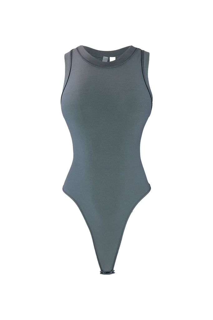 Soft Basic Sleeveless Bodysuit Apparel & Accessories KNOWSTYLE Small/Medium Gunmetal 