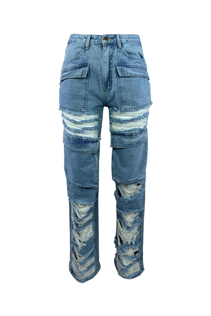 On My Time Baggy Distressed Jeans bottom EDGE 