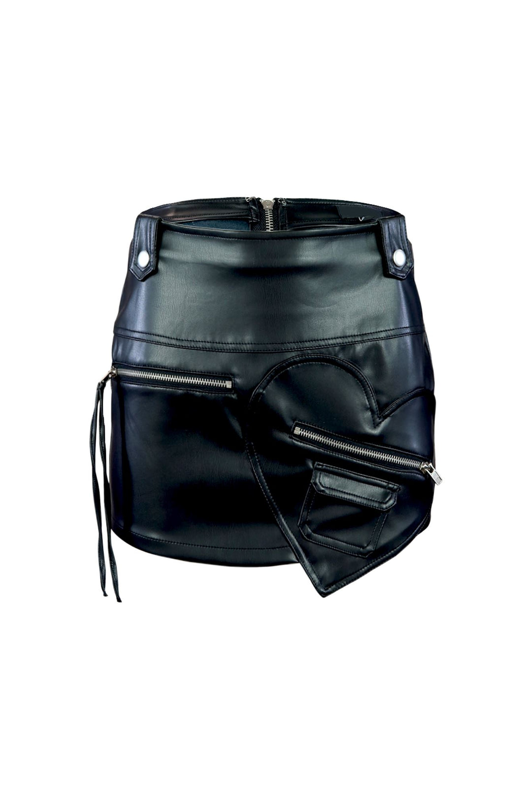 Heart Racer Mid Rise PU Leather Mini Skirt SKIRT EDGE Small Black 