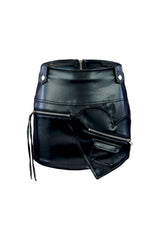 Heart Racer Mid Rise PU Leather Mini Skirt SKIRT EDGE Small Black 