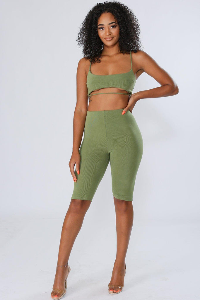 Under The City High Waisted Shorts - Olive - KNOWSTYLE - EDGE - EDGEONLINESTORE