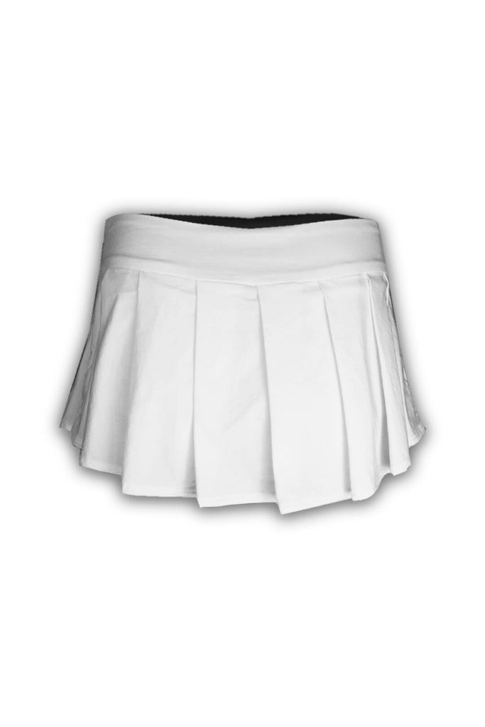 Regina Low Rise Pleated Skirt SKIRT KNOWSTYLE Small White 