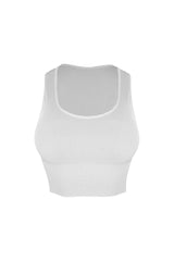 Soft Basic Smooth Scoop Neck Top - White - EDGEbyKS