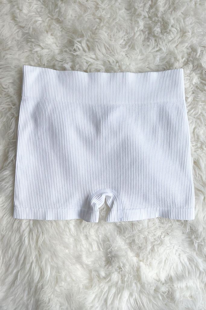 Baby Ribbed Boy Shorts - White - KNOWSTYLE - EDGE - EDGEONLINESTORE